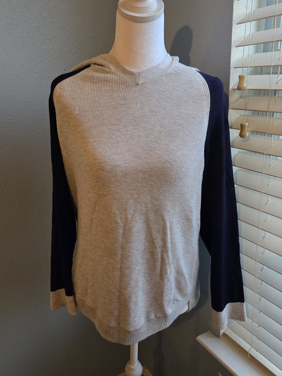 Evolution Sweaters - Gray and Navy Two-Tone Lightweight Hoodie Sweater
